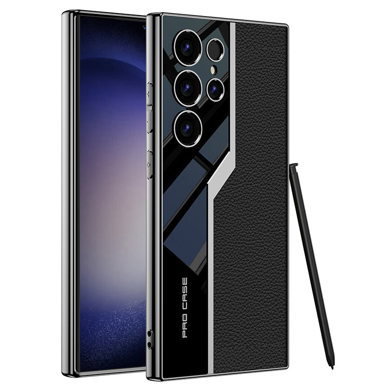 š„NEW HOT SALEš„ Samsung S24 high-end electroplated leather mobile phone case protective casećBuy 2 free shippingć