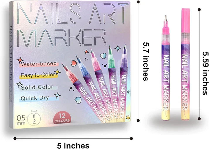 🎁Hot Sale 50% OFF⏳🎨12 Colors Nail Art Pens Set