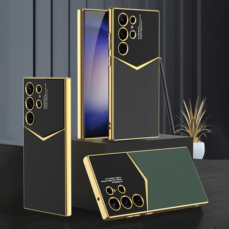 🔥Hot Sale🔥 Electroplated Leather Case For Samsung Galaxy S23 Ultra【Buy 2 free shipping】