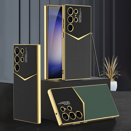 🔥Hot Sale🔥 Electroplated Leather Case For Samsung Galaxy S23 Ultra【Buy 2 free shipping】