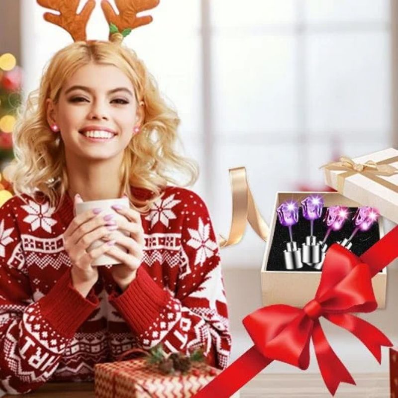 Stylish LED Luminous Crown Earrings