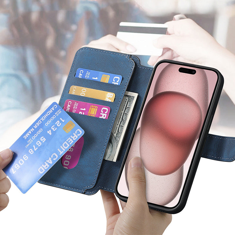 【For iPhone】Leather Wallet Phone Case - 3 in 1 Detachable Magnetic Phone Case✨Provides 360° protection✨