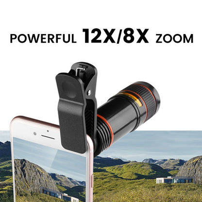 12/8X Phone Telephoto Lens with Tripod