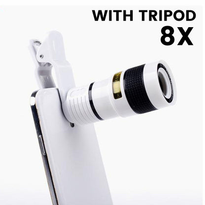 12/8X Phone Telephoto Lens with Tripod