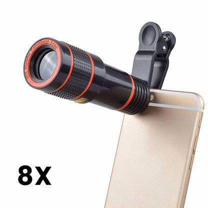 12/8X Phone Telephoto Lens with Tripod