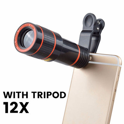 12/8X Phone Telephoto Lens with Tripod