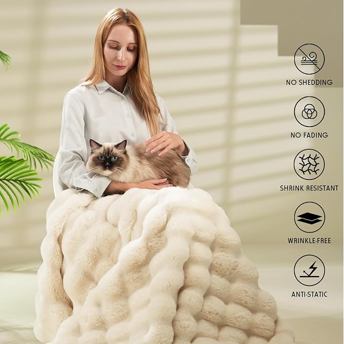 🛏️Thickened Rabbit Plush Velvet Cover Blanket🍂Wrap up in Ultimate Comfort