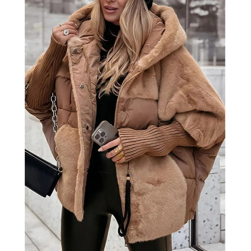 ❄️Winter Hot Sale  49% Offe💖Womena’s Oversized Hooded Patchwork Puffer Coat