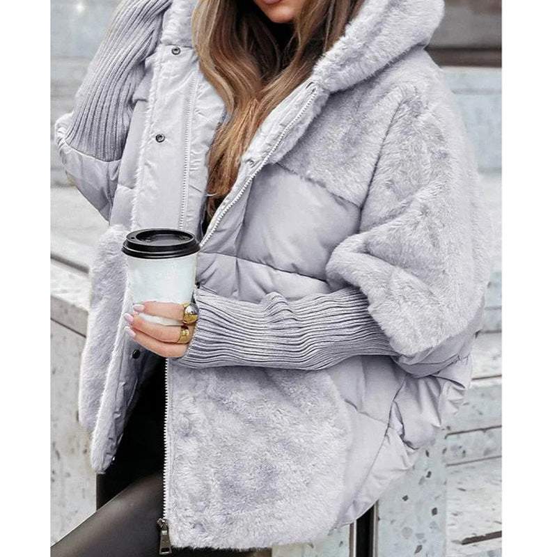 ❄️Winter Hot Sale  49% Offe💖Womena’s Oversized Hooded Patchwork Puffer Coat