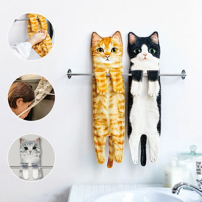 🎁LAST DAY SALE 50% OFF✨😺Cute Cat Hand Towel🐾